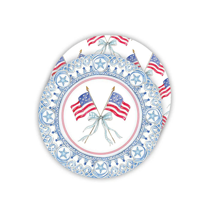 Round Coaster-Handpainted Patriotic Coasters, 20 Pack