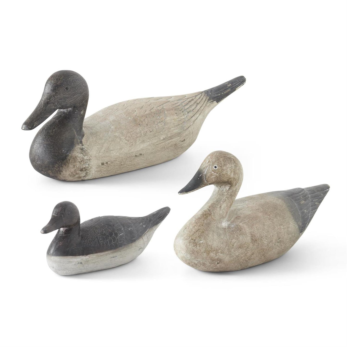 Antiqued Gray and Cream Duck Decoys