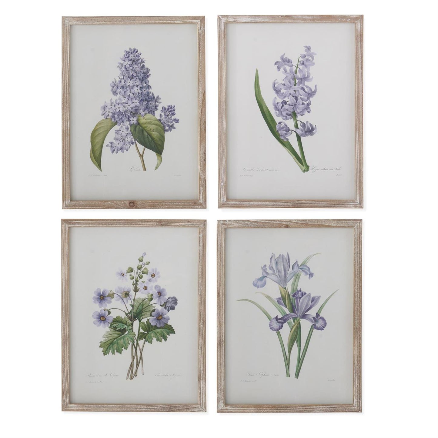 Purple Botanicals in Natural Wood Frame