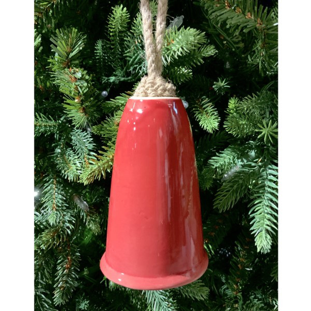 Large Ceramic Bell, Burgundy