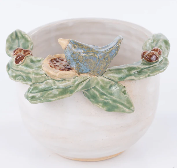 Blue Bird Flower Pot