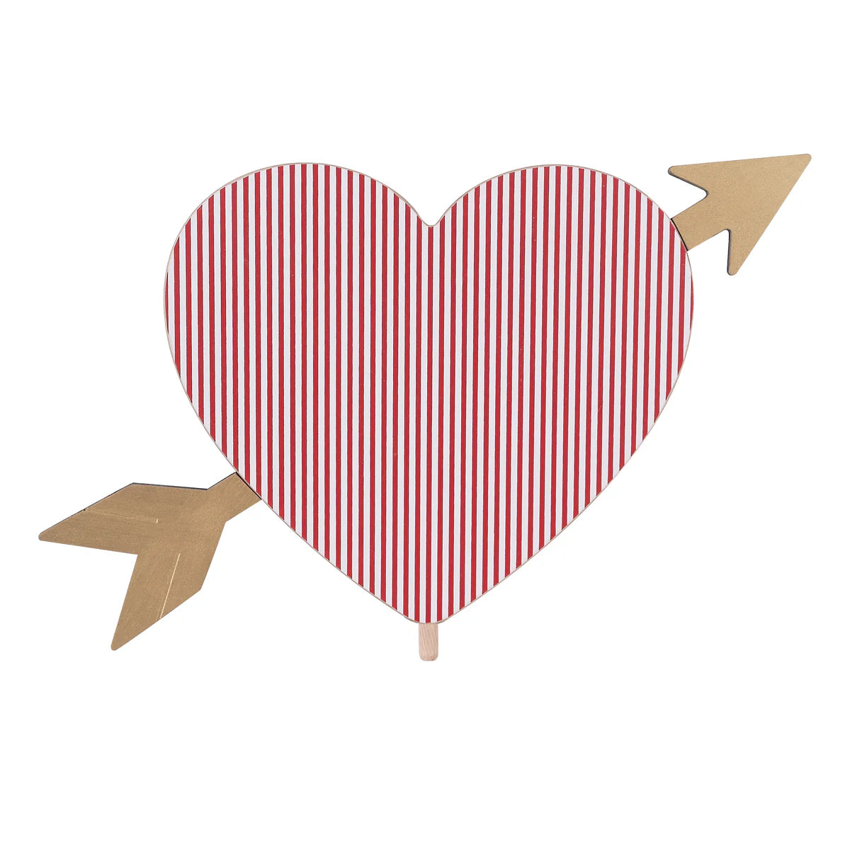 Red Pin Stripe Heart Topper