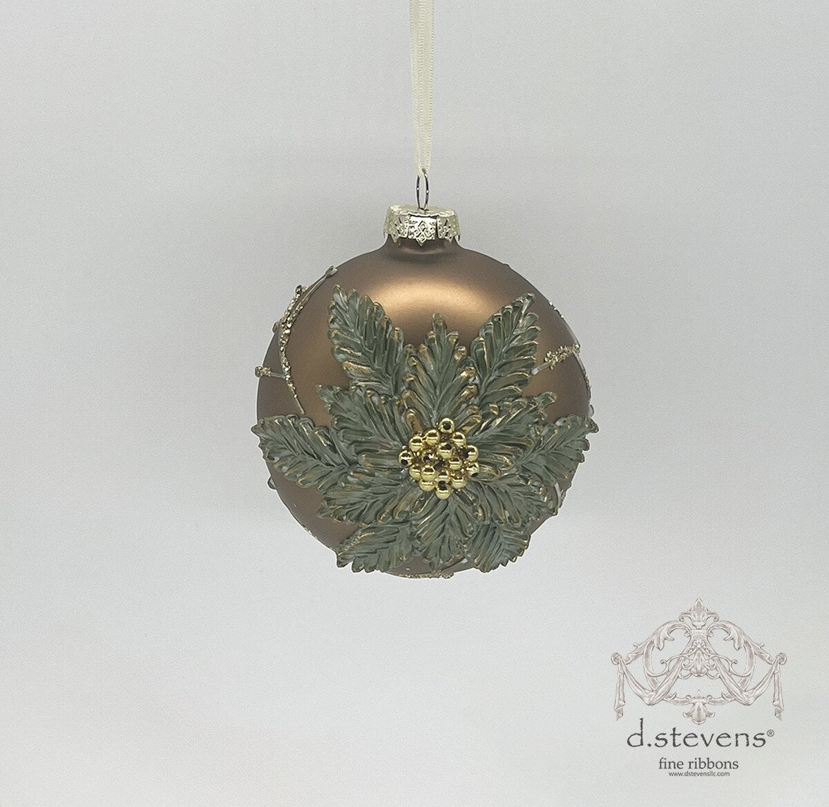 Poinsettia Glass Ornament