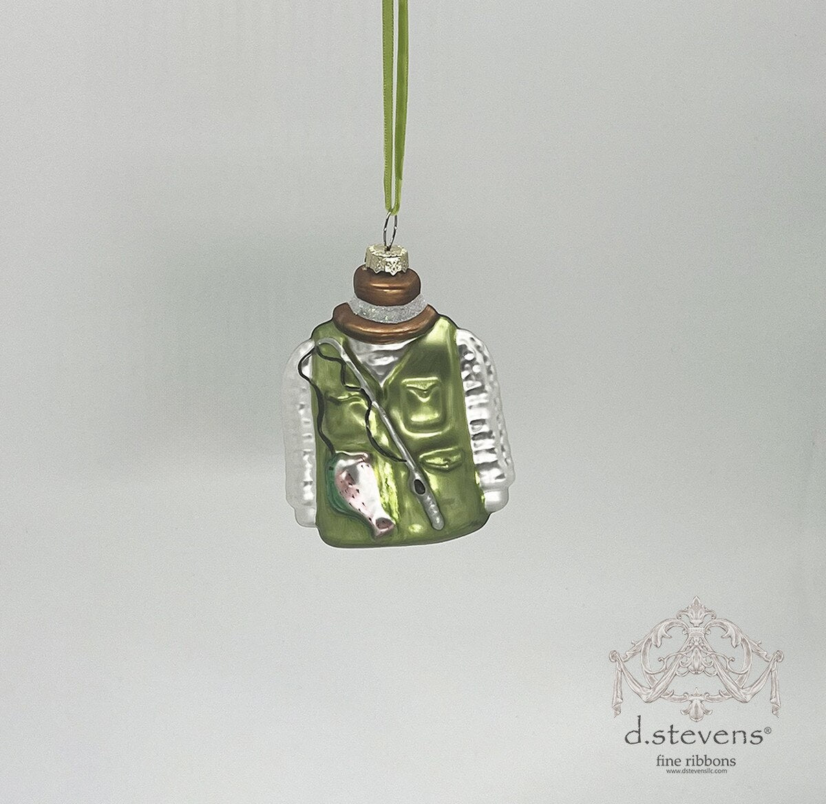 Glass Fishing Jacket Ornament