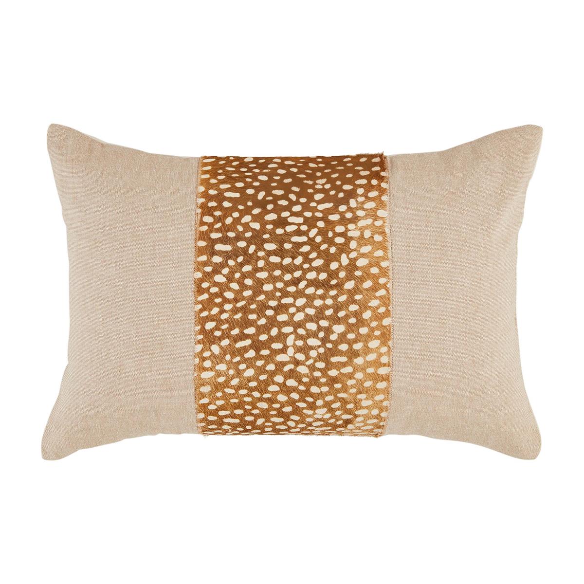 Neutral Mohair Stiped Pillow