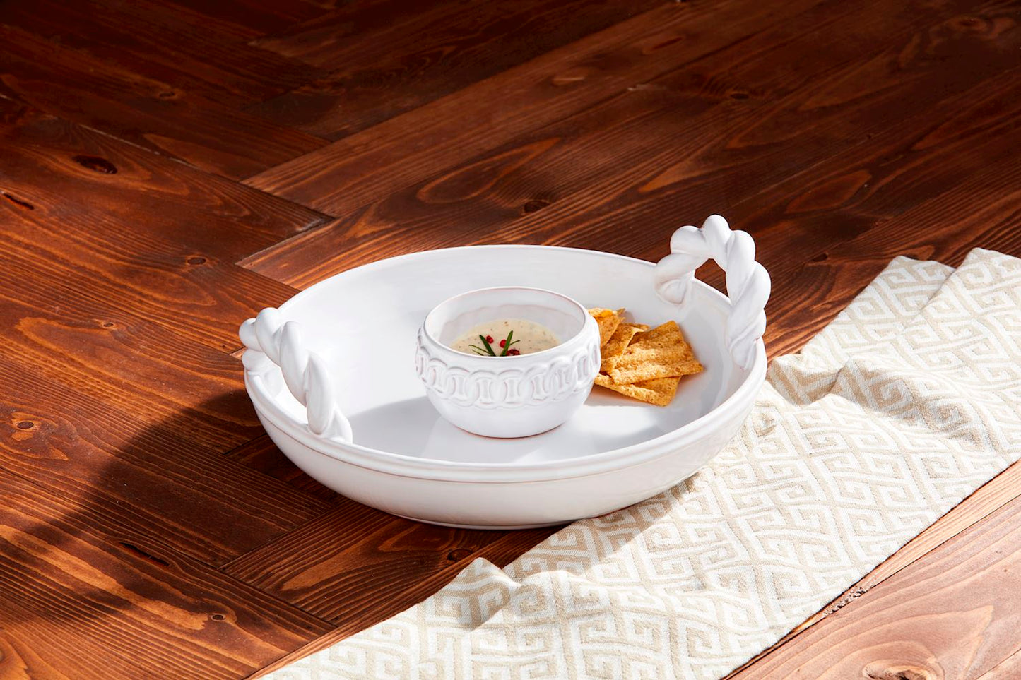 Twisted Handle Chip and Dip Set