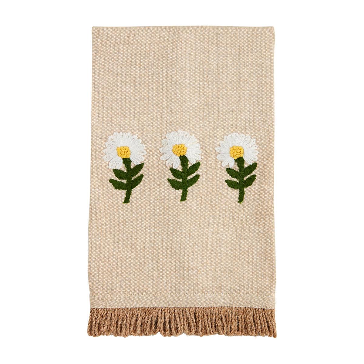 Blue Floral Embroidered Towel