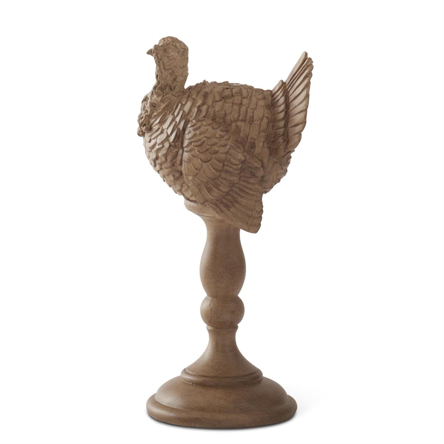 Brown Resin Turkey Taper Candleholder