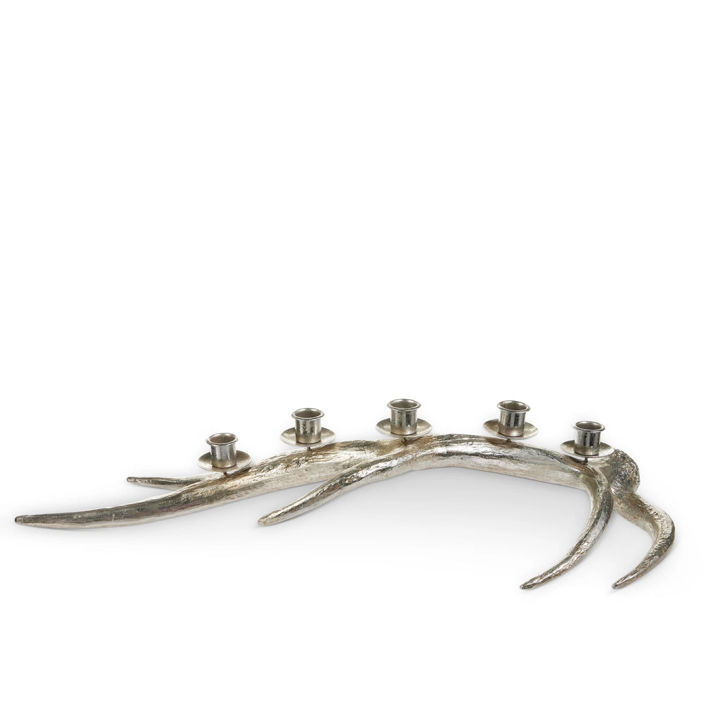 Pewter Finish Antler Candelabra