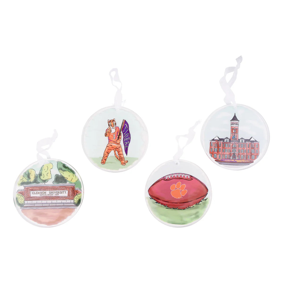 Clemson Icon Ornament Set of 4