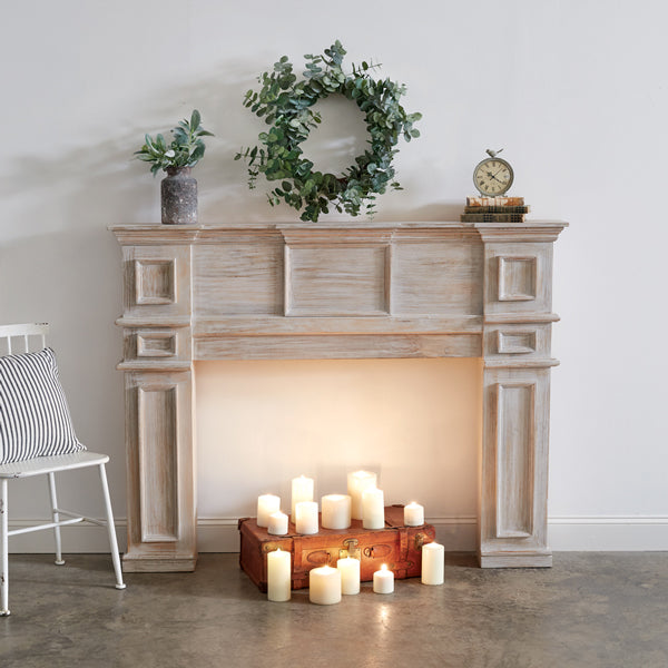 Distressed Wood Fireplace Mantel