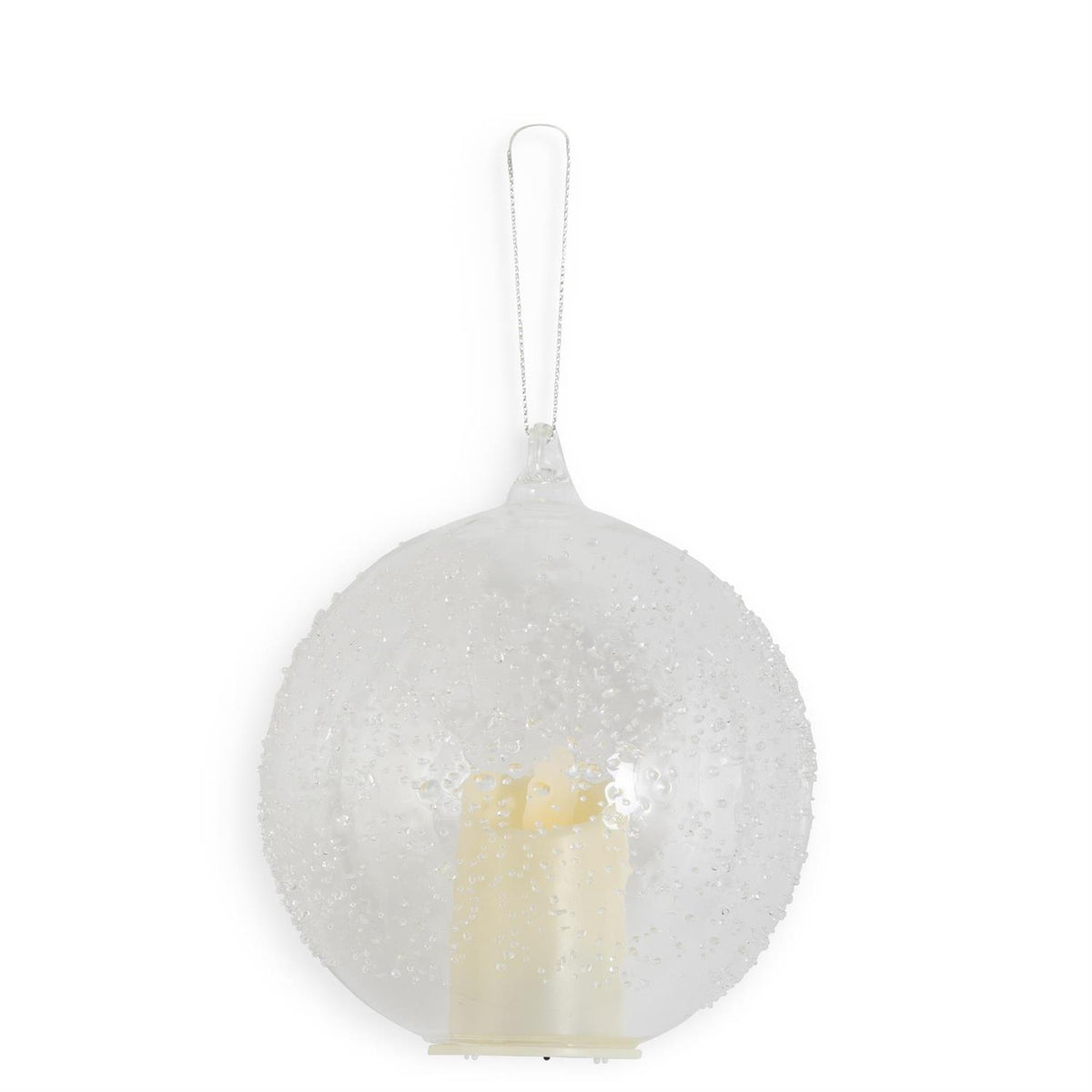LED Textured Clear Glass Ornament