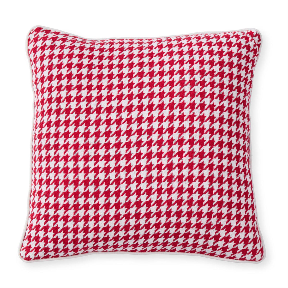 Red & White Cotton Houndstooth