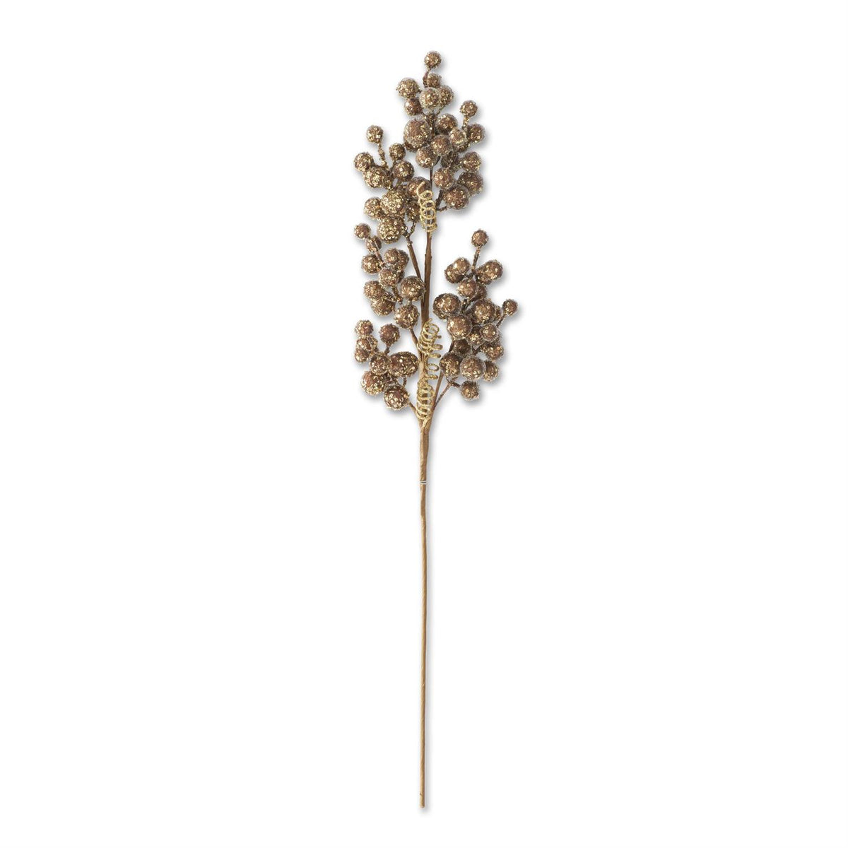 Brown & Gold Seed Beaded Berry Stem