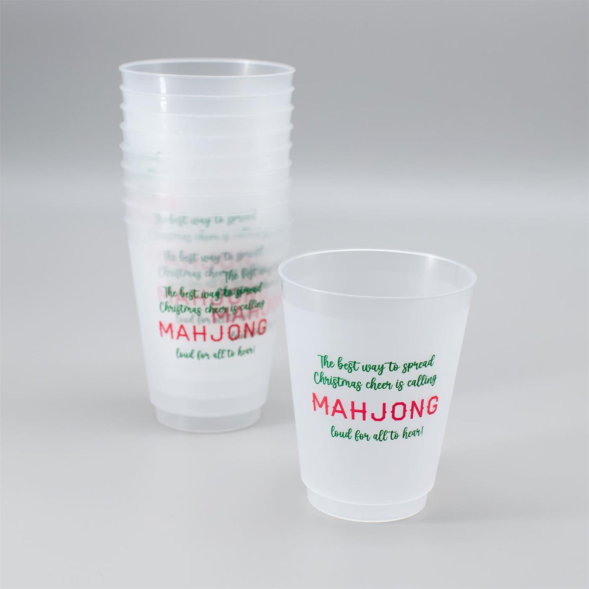 Frosted Mahjong Christmas Cups