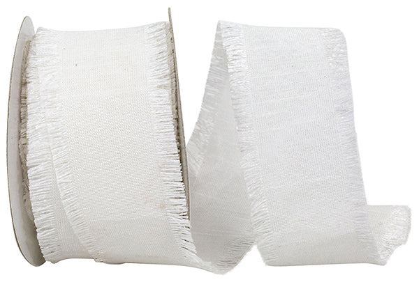 Dupioni Silk Fringe-White-1.5"X10YDS