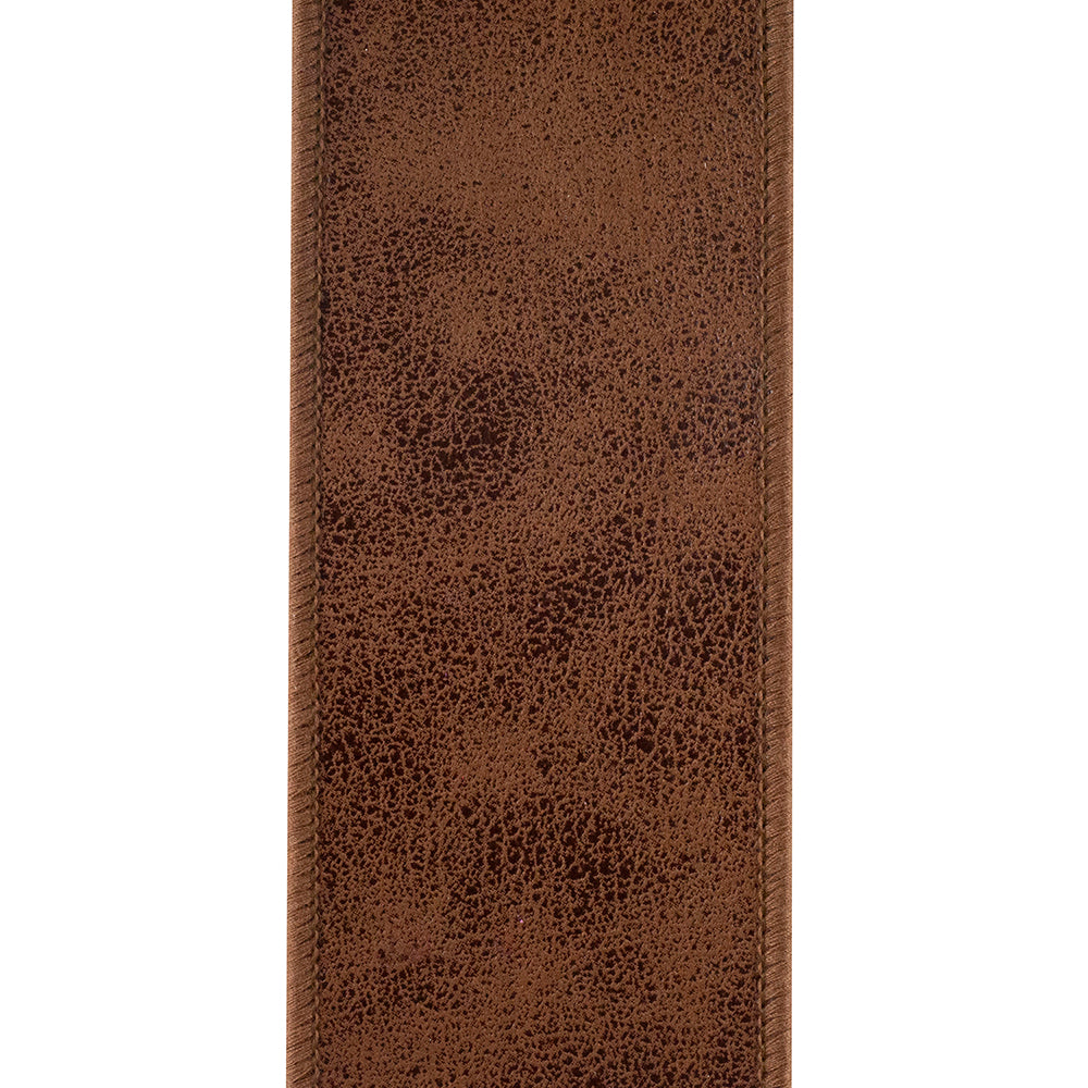 Brown Leather Two Sided Wired Ribbon - 5yds