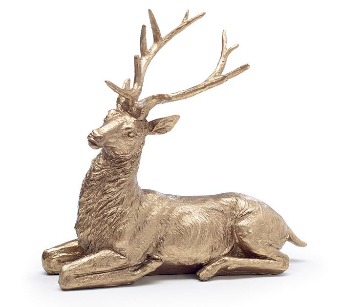 Antique Gold Lying Deer