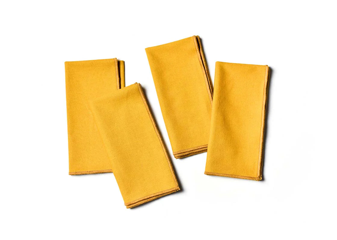 Color Block Brass Napkins - Set of 4