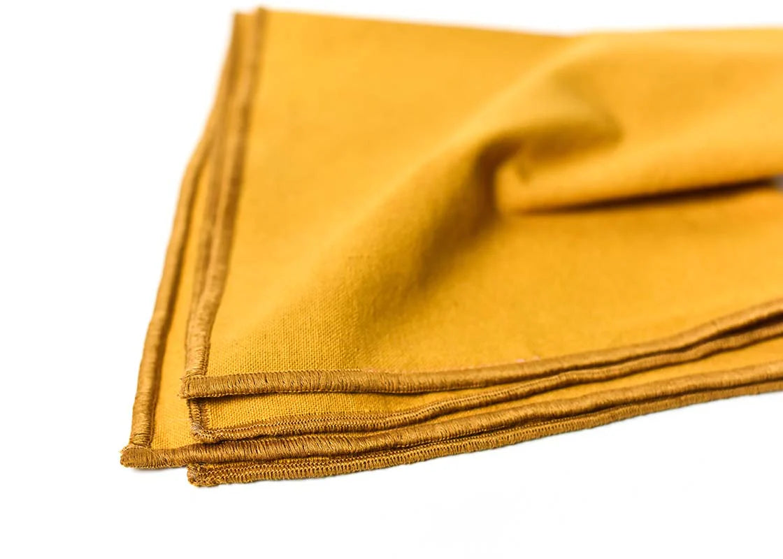 Color Block Brass Napkins - Set of 4