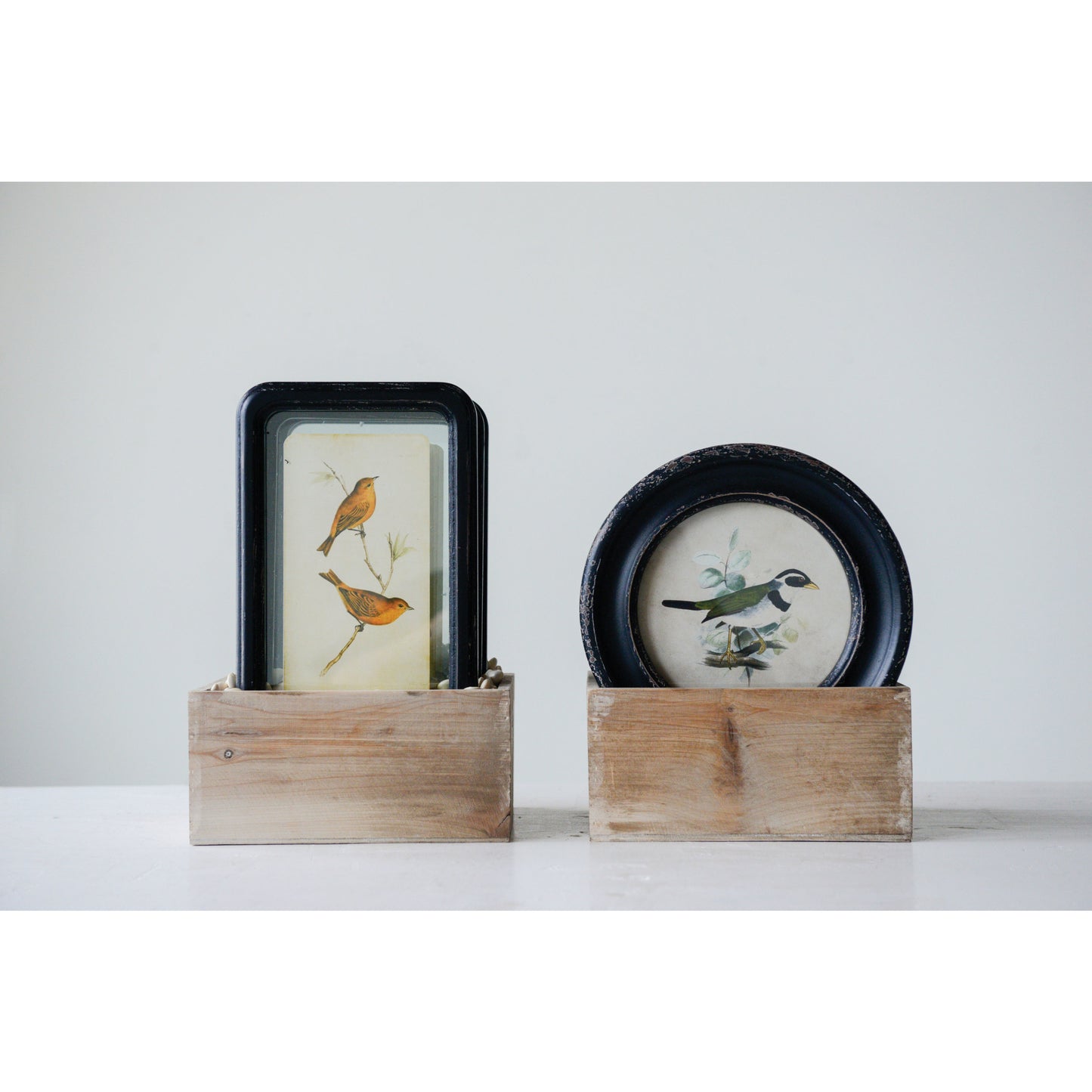 Distressed Wood Framed Wall Decor