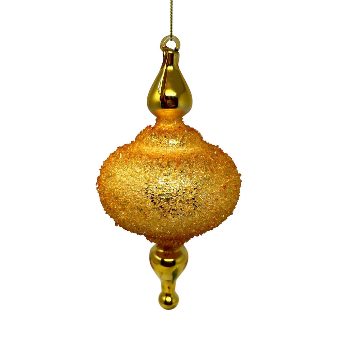 Gold Glass Encrusted Final Orn-6.75"