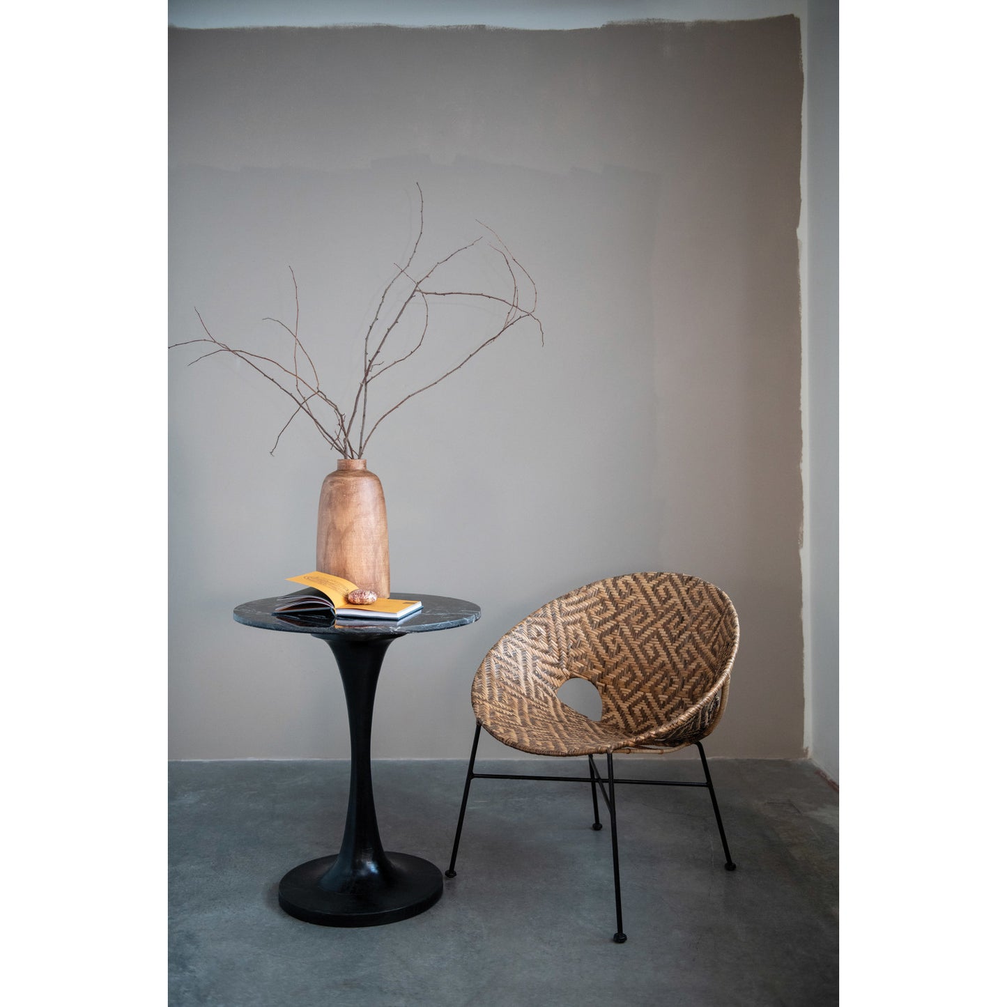 Paulownia Wood Vase, Walnut Stained Finish