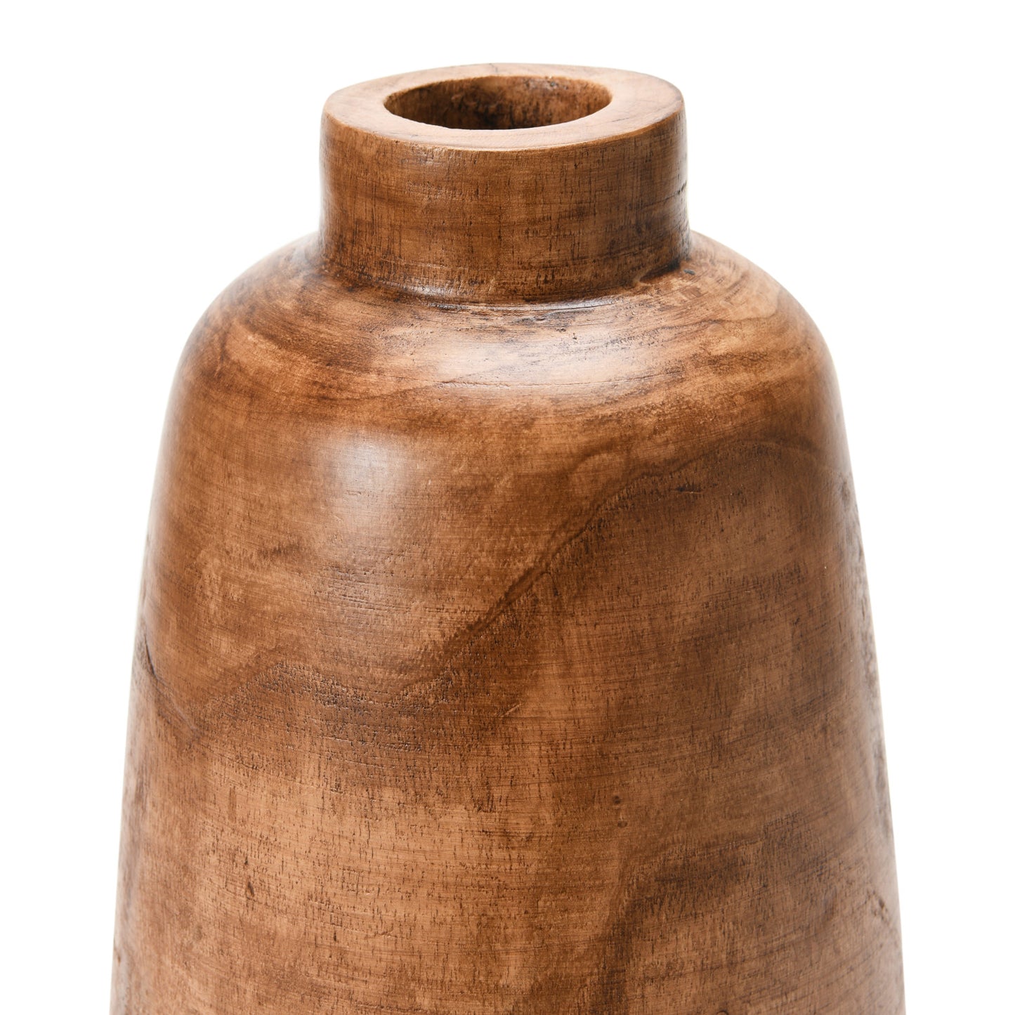 Paulownia Wood Vase, Walnut Stained Finish