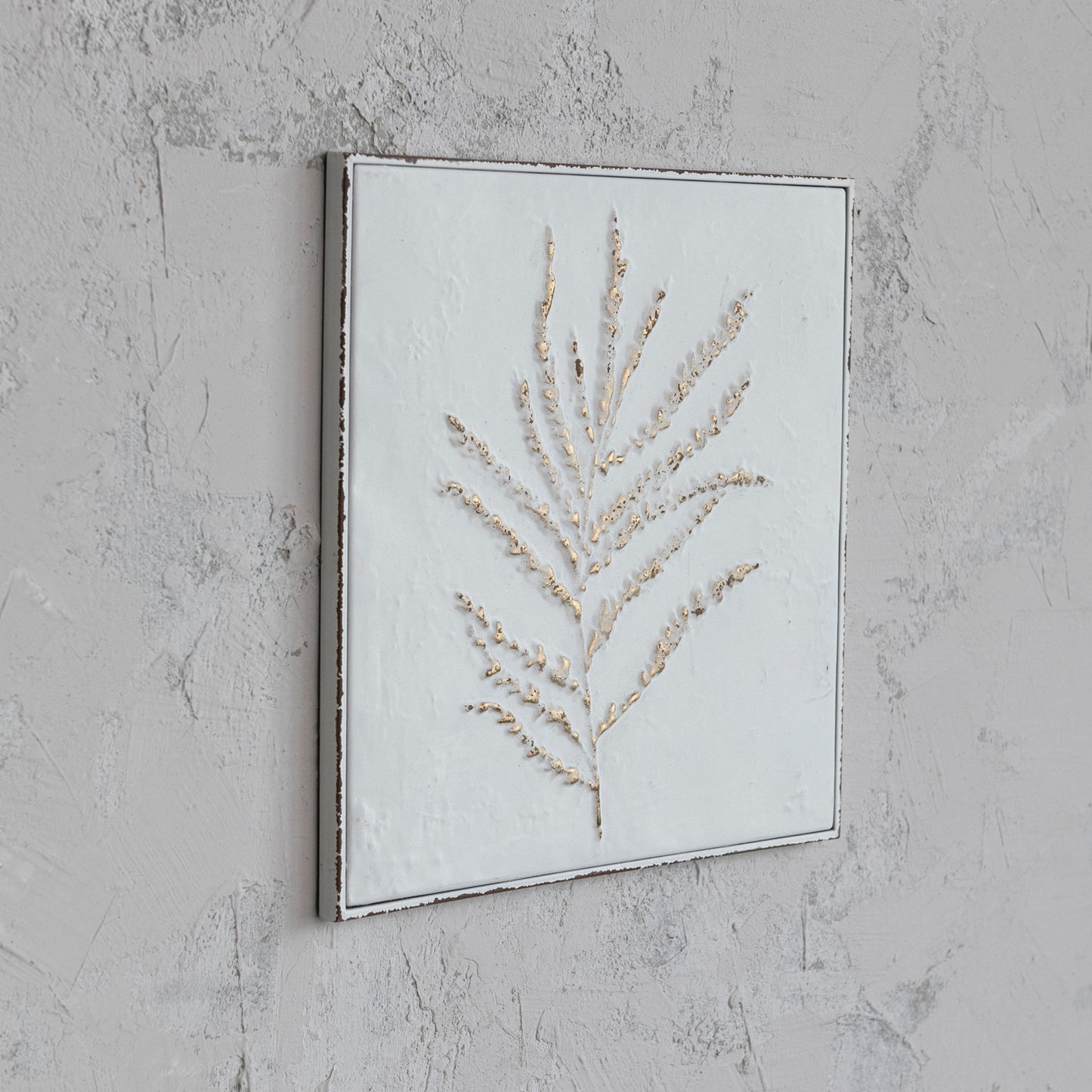 Embossed Metal Wall Décor with Botanical