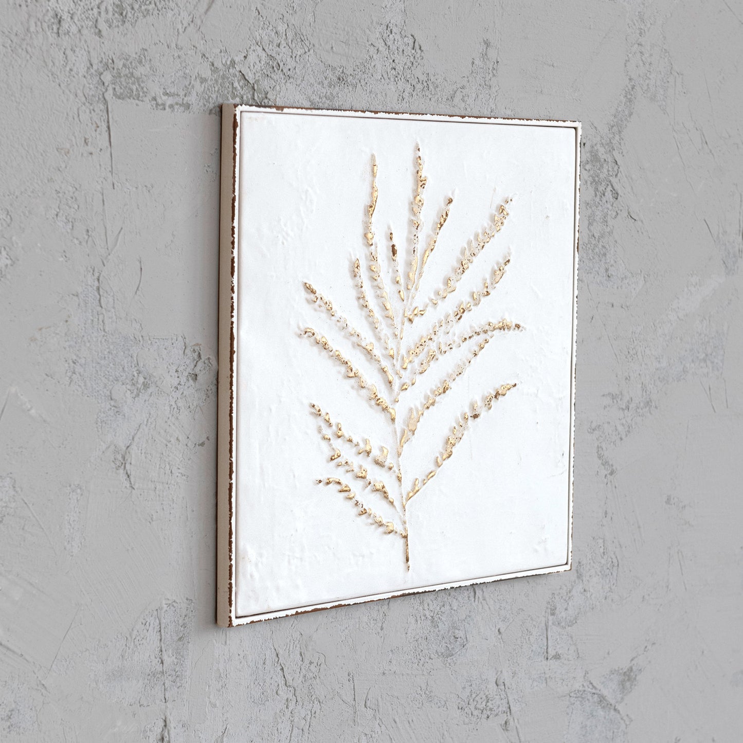 Embossed Metal Wall Décor with Botanical