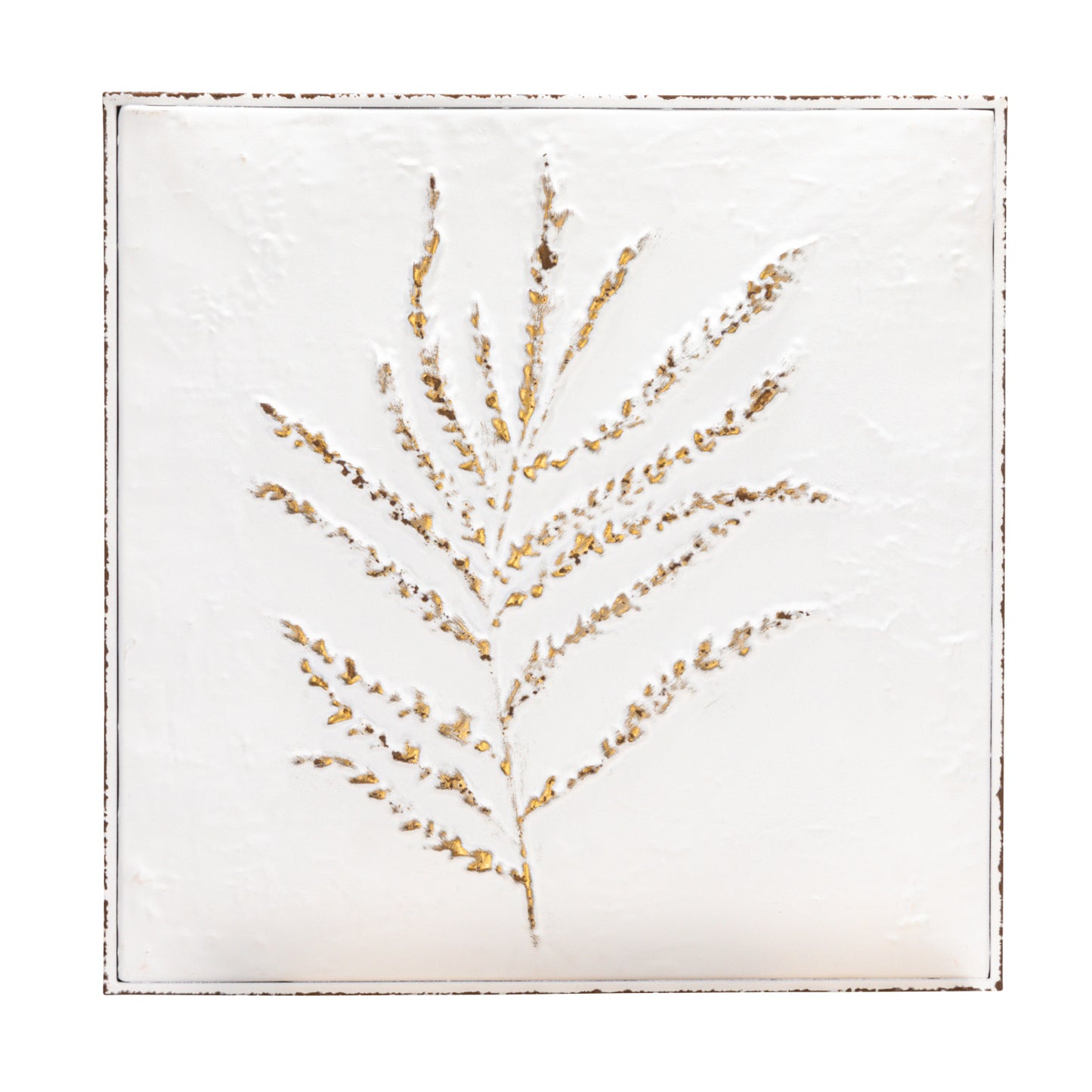 Embossed Metal Wall Décor with Botanical