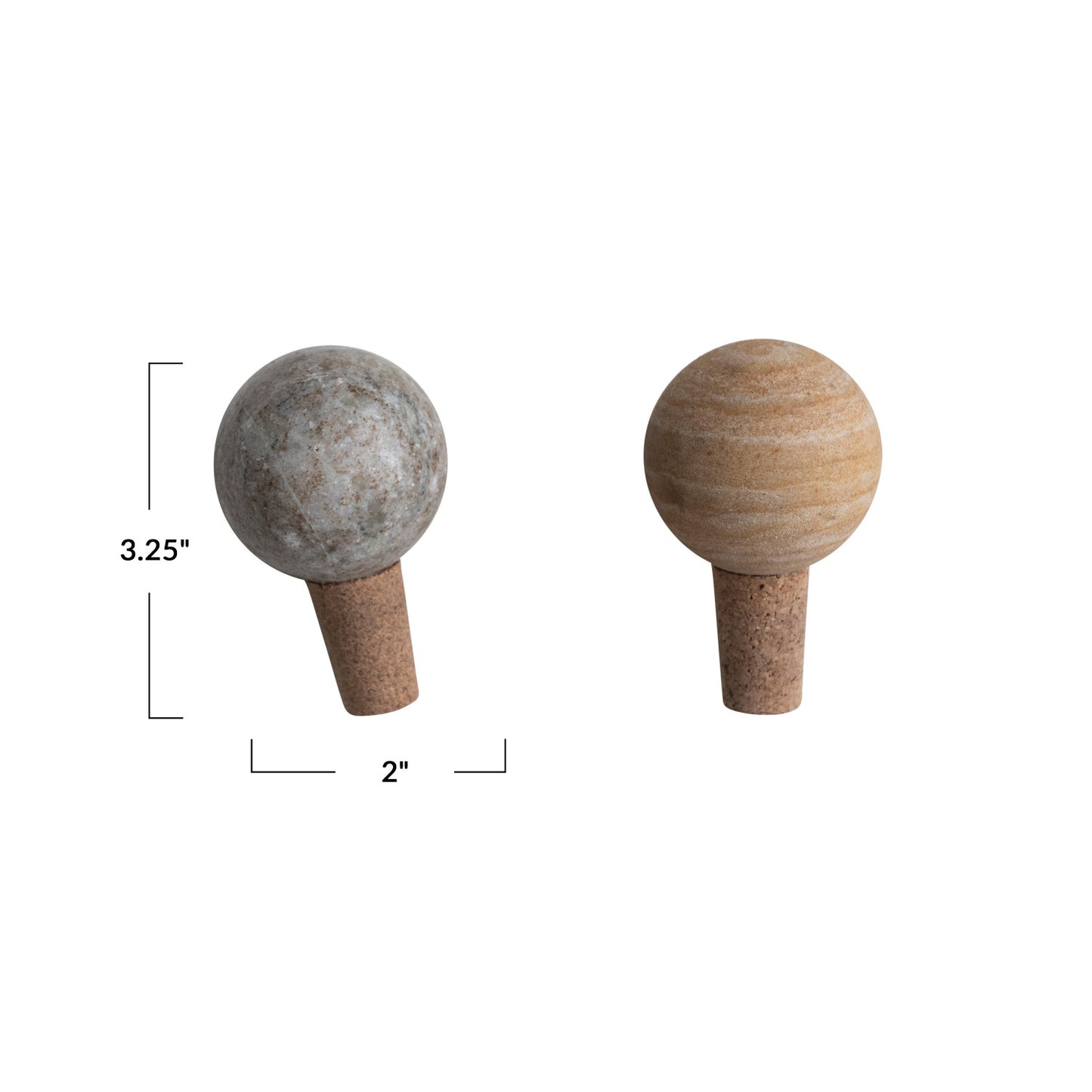 Marble and Cork Bottle Stopper