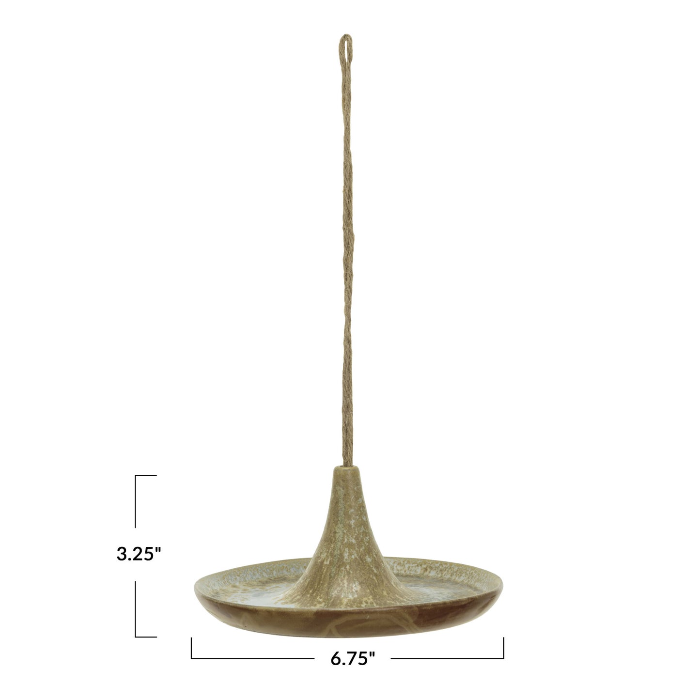 Stoneware Bird Feeder with Jute Hanger