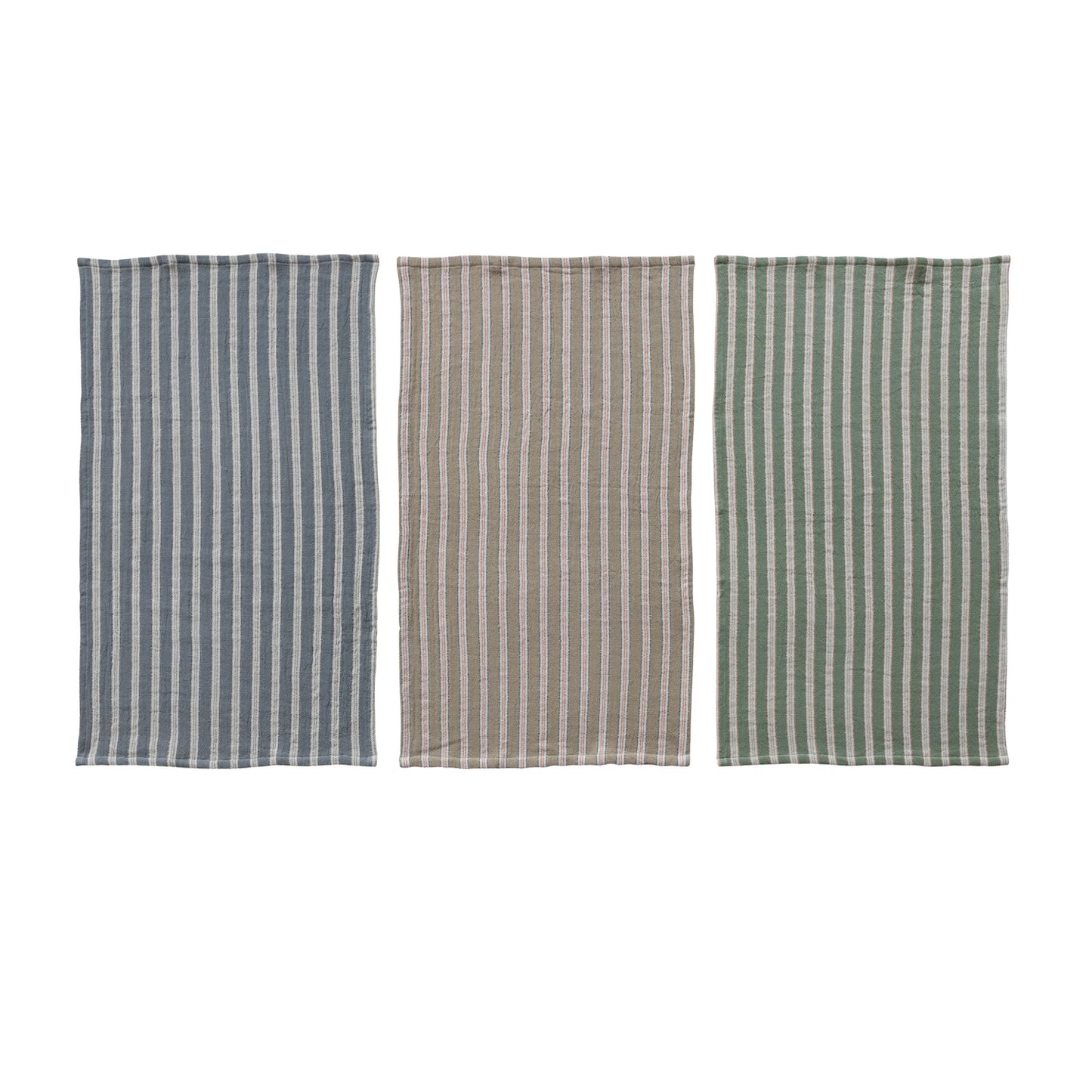 Woven Cotton Double Cloth Striped Tea Towel