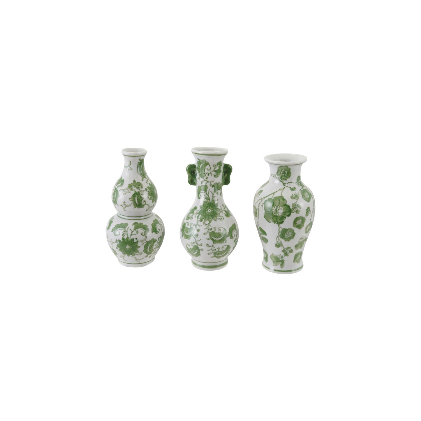 Hand-Painted Stoneware Vase with Floral Design