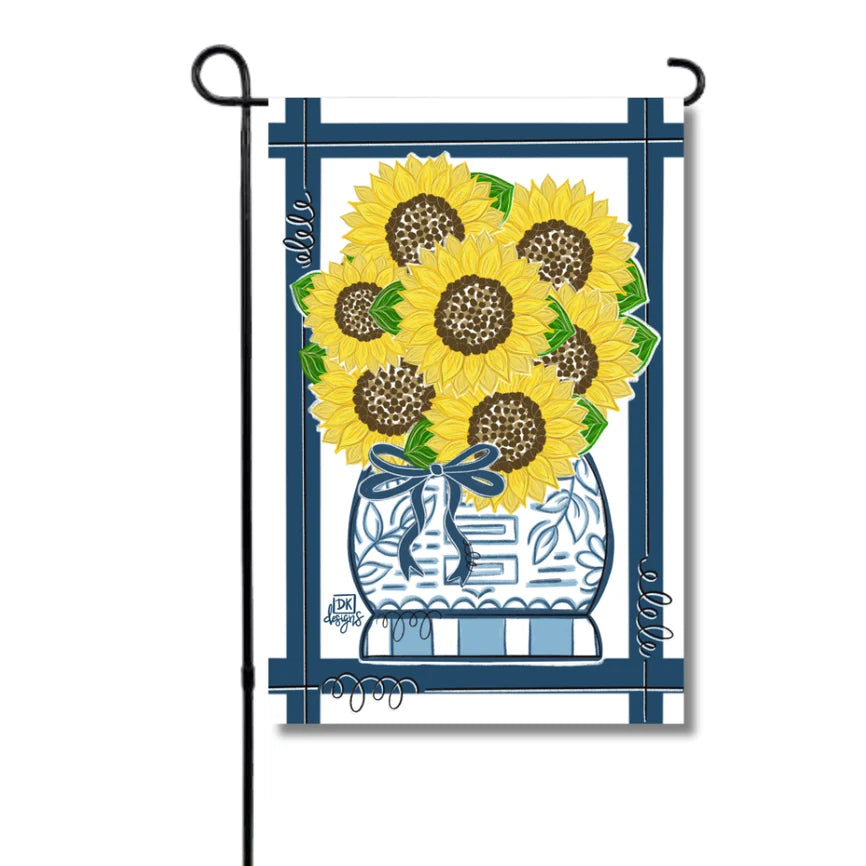 Sunflower Pot Garden Flag