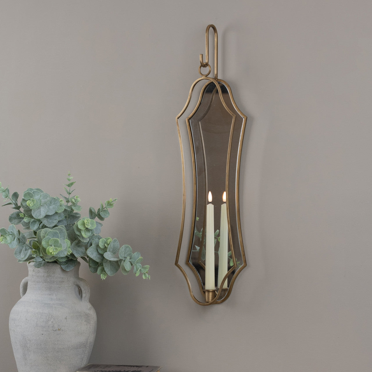 Annabelle Taper Candle Wall Sconce with Mirror