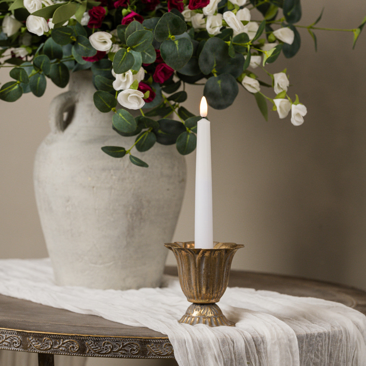 Gold Urn Taper Candle Holder
