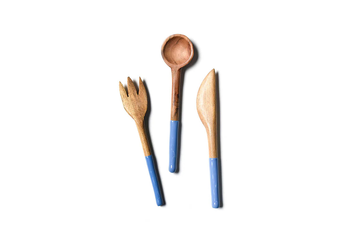 French Blue Fundamental Wood Appetizer Utensil