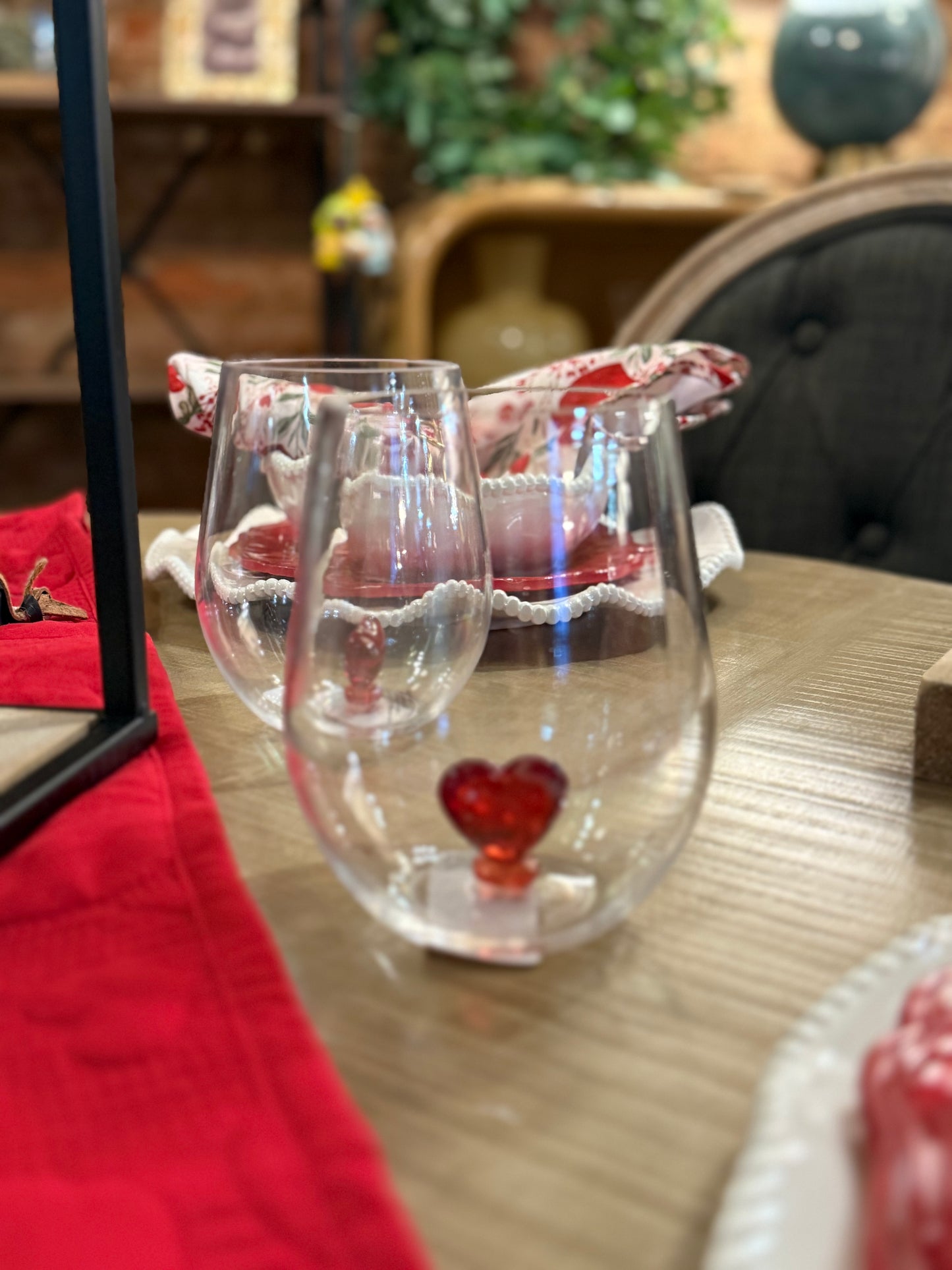 Stemless Wine Glass with Heart
