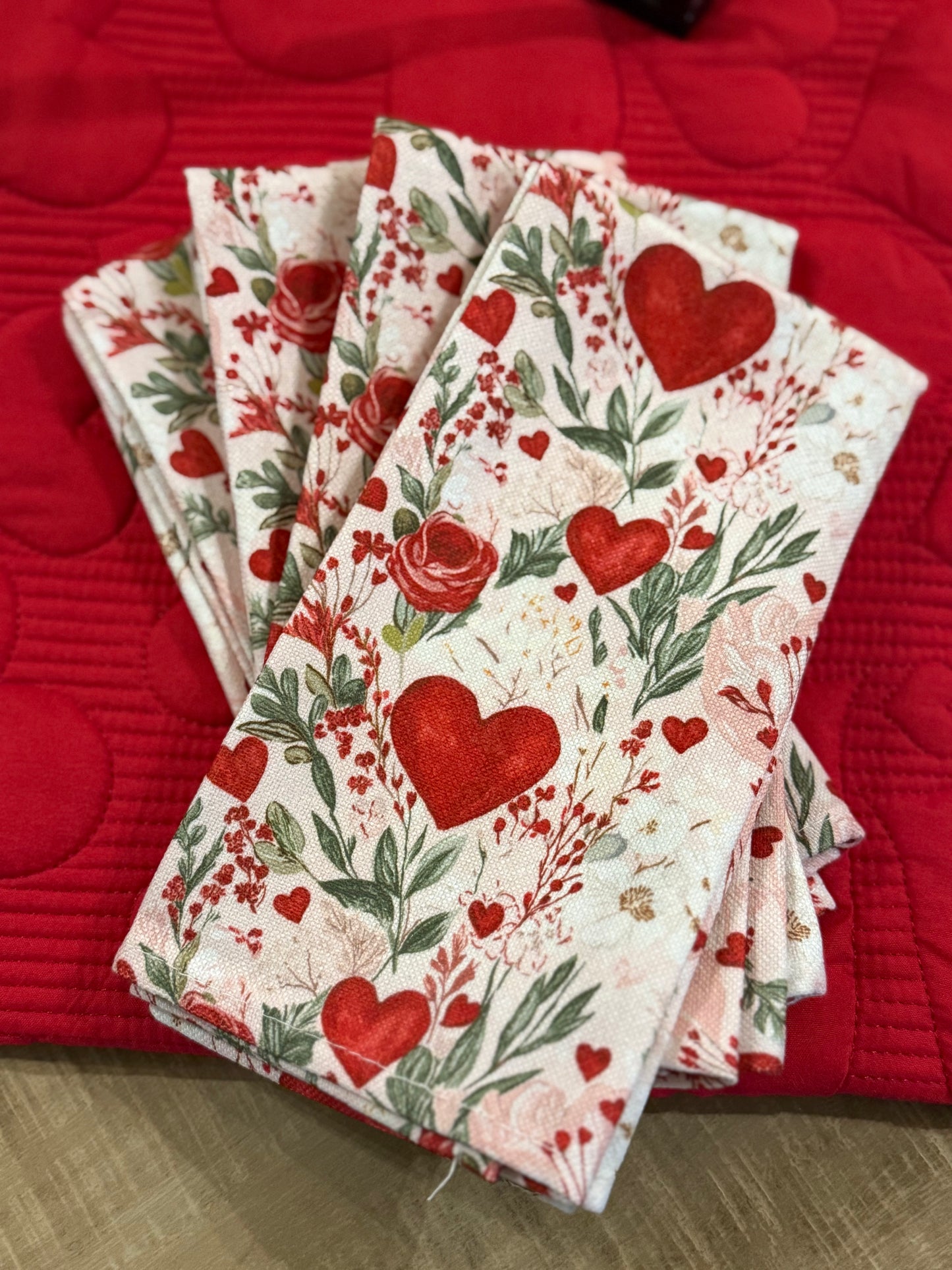 Set of 8 Valentines Napkins