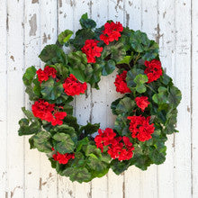 Red Geranium Flower Wreath