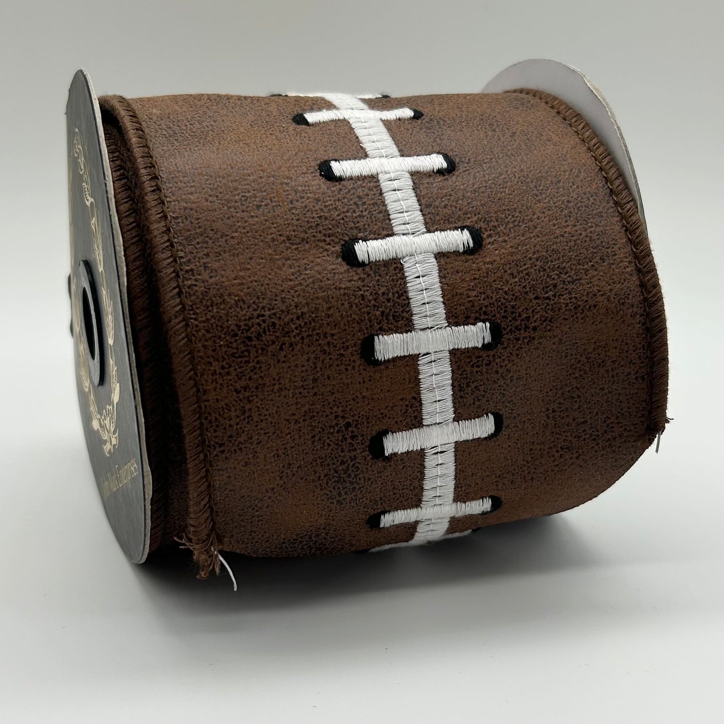 Football Embroidered Wired Ribbon
