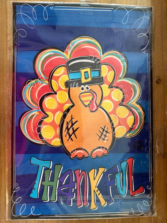 "Thankful" Turkey Garden Flag