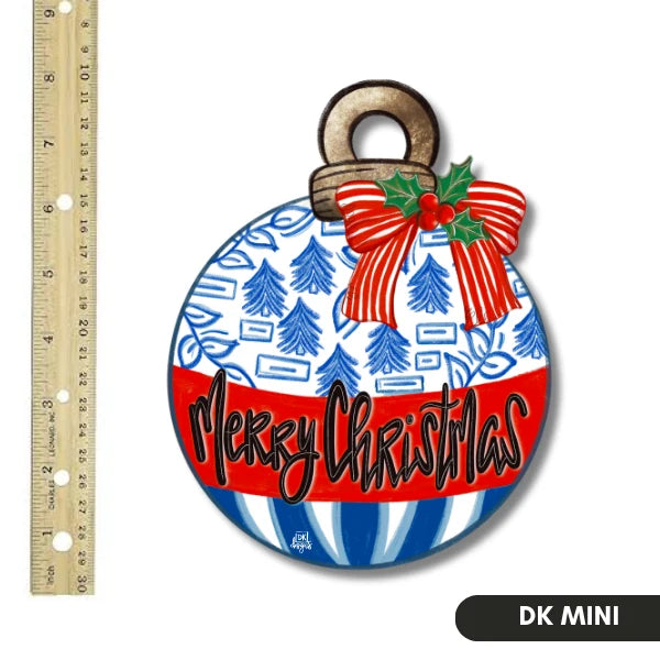 Blue & White Ornament Wood Mini