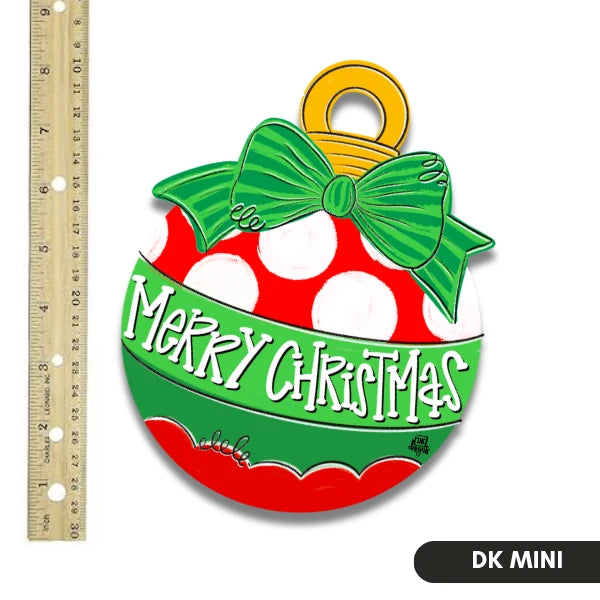 Red Dot Christmas Ornament Wood Mini