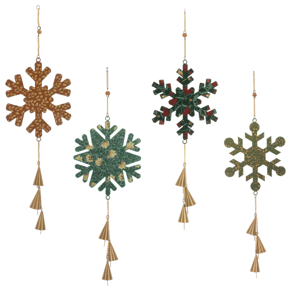 Oversized Snowflake with Bells Ornament