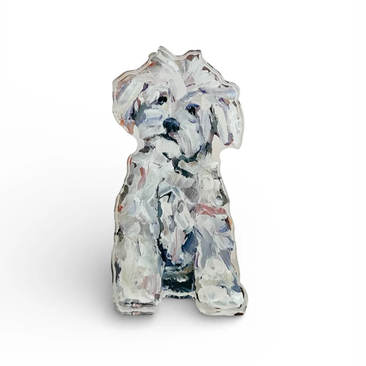 Maltipoo White Acrylic Mini