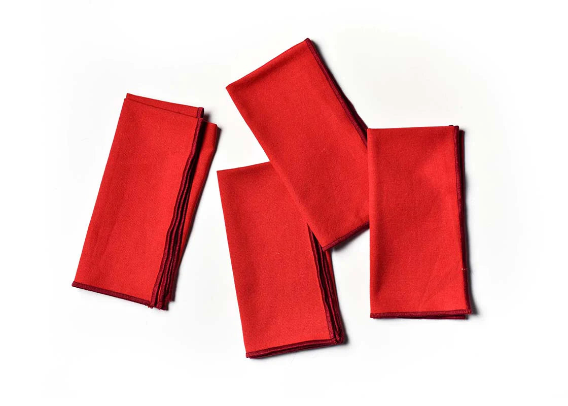 Color Block Red 18" Napkin S/4