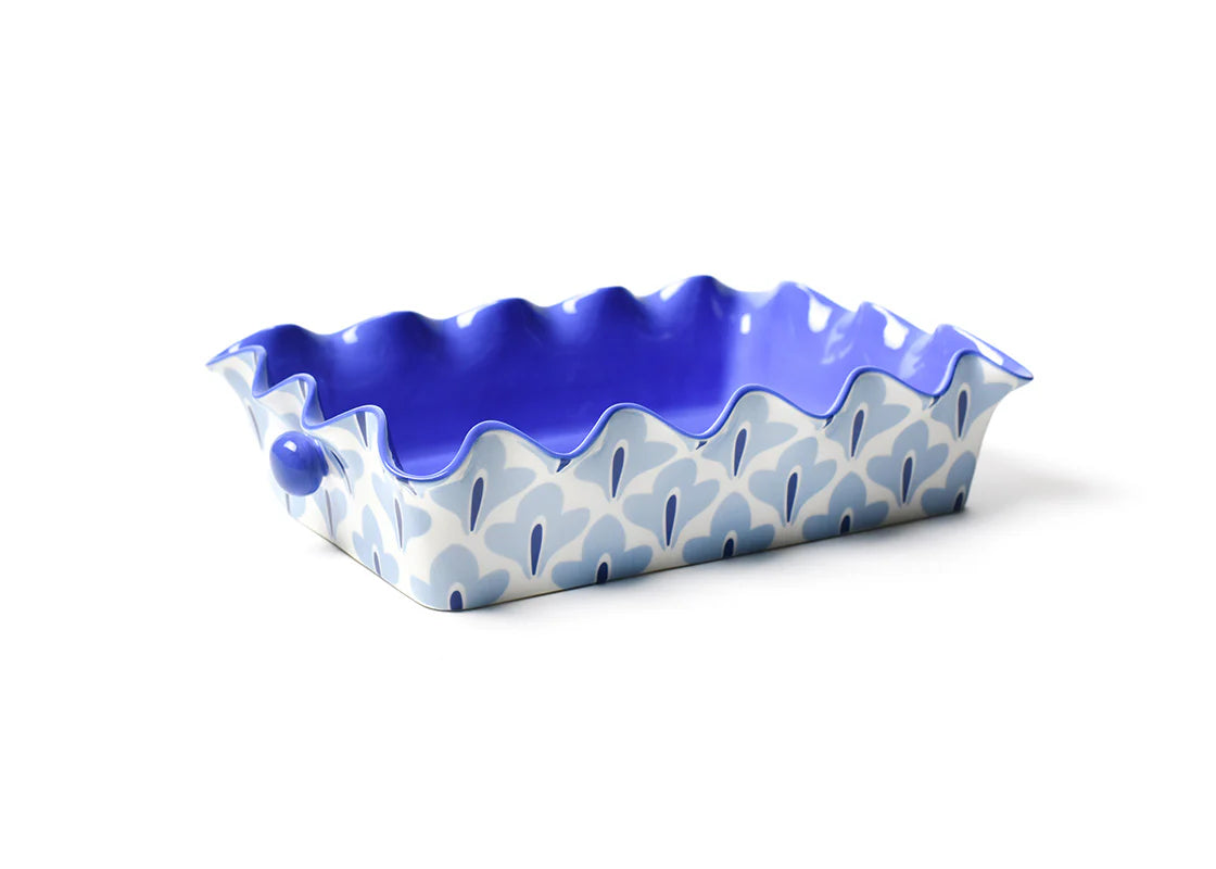 Iris Blue Sprout Ruffle Casserole Dish